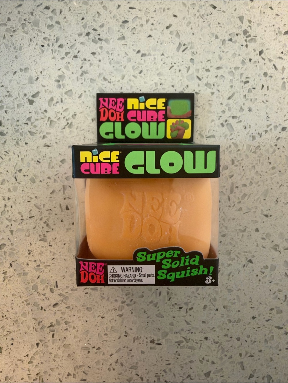 NeeDoh Nice Cube Glow Super Solid Squish - Orange